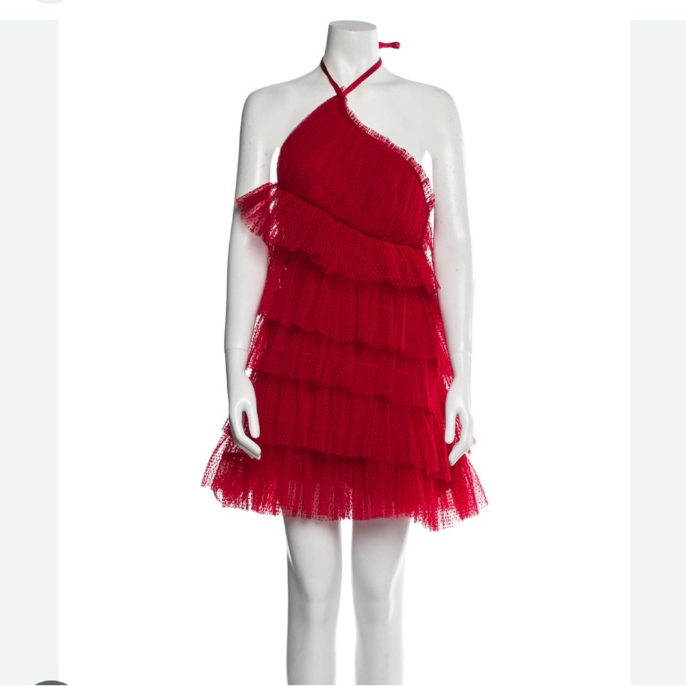 Alexis Raina Red Tulle Mini Dress